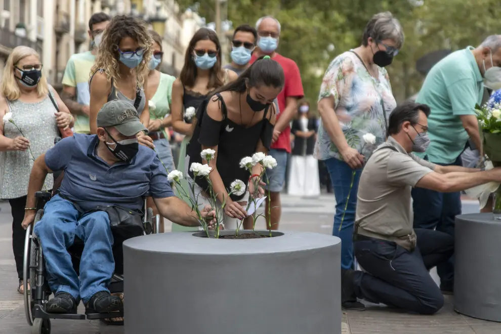 Homenaje a las víctimas de los atentados de Barcelona