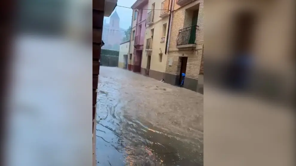 Inundaciones por las fuertes lluvias en Aragón