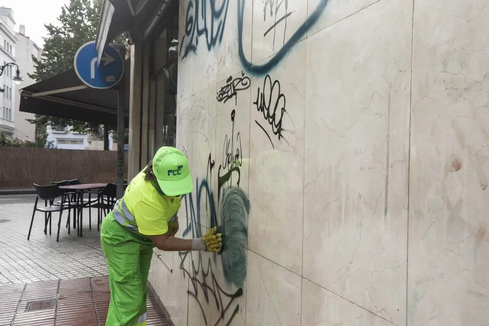 Plan de choque contra las pintadas vandálicas en Zaragoza