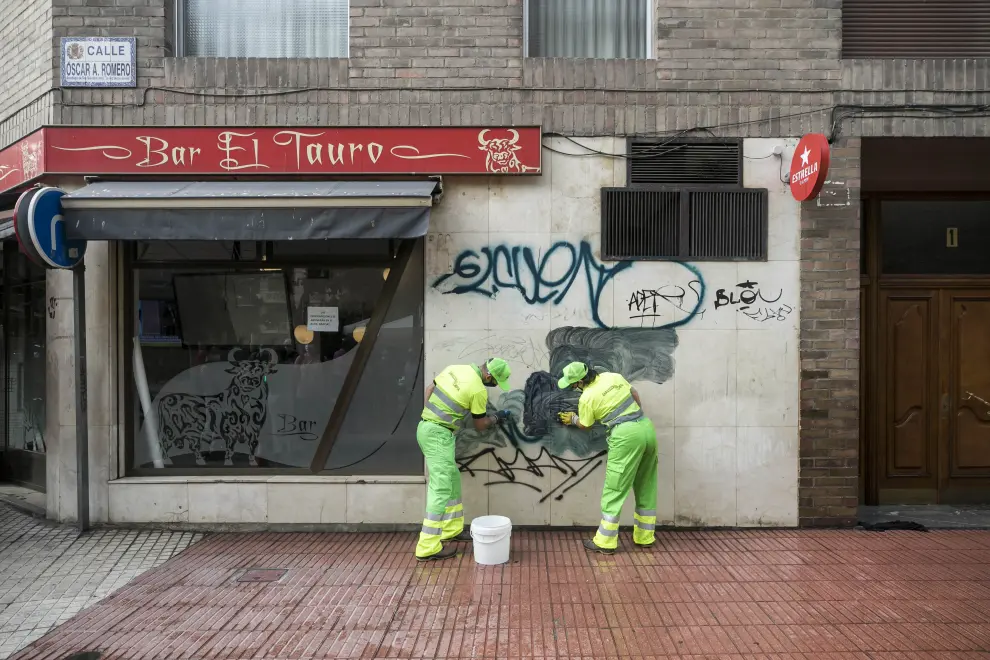 Plan de choque contra las pintadas vandálicas en Zaragoza