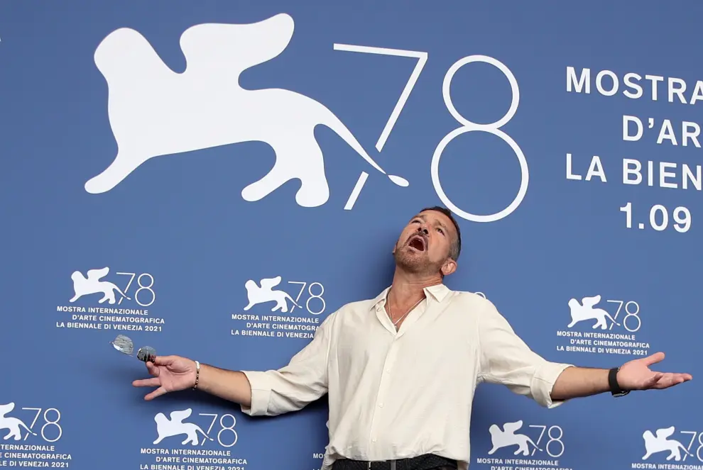 Antonio Banderas este sábado en el Festival de Cine de Venecia.