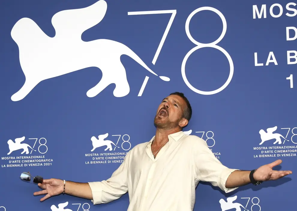 Antonio Banderas este sábado en el Festival de Cine de Venecia.