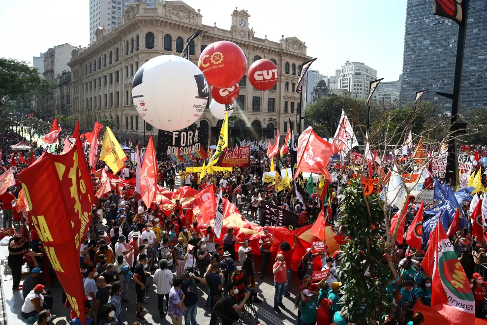 Protest against Brazil's President Jair Bolsonaro, in Sao Paulo