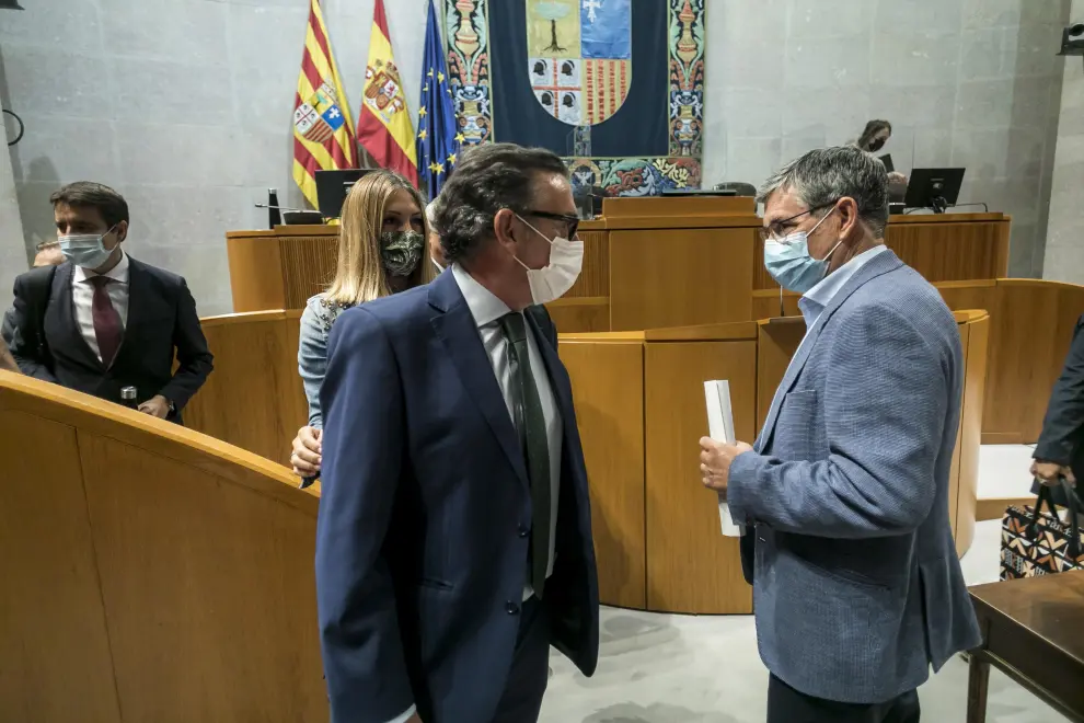 Pleno del nuevo periodo de sesiones en las Cortes de Aragón tras el verano