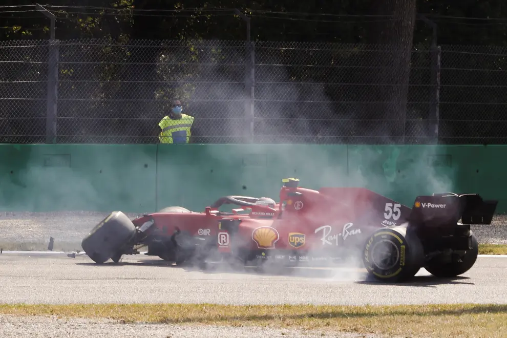 Accidente de Carlos Sainz en el Gran Premio de Italia en Monza