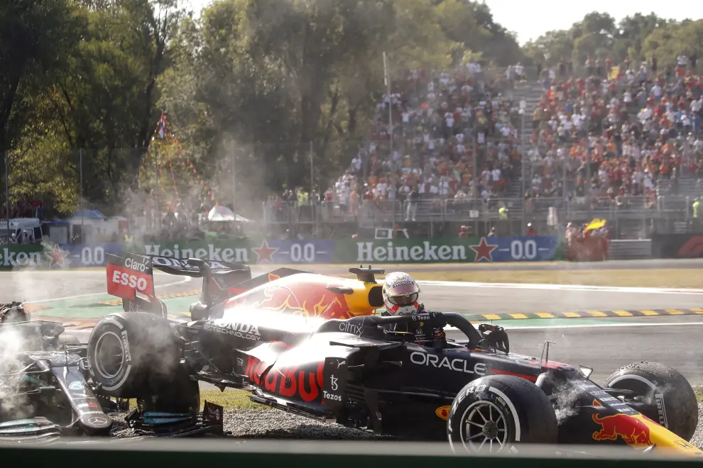 Gran Premio de Italia de Fórmula 1: accidente de Verstappen y Hamilton