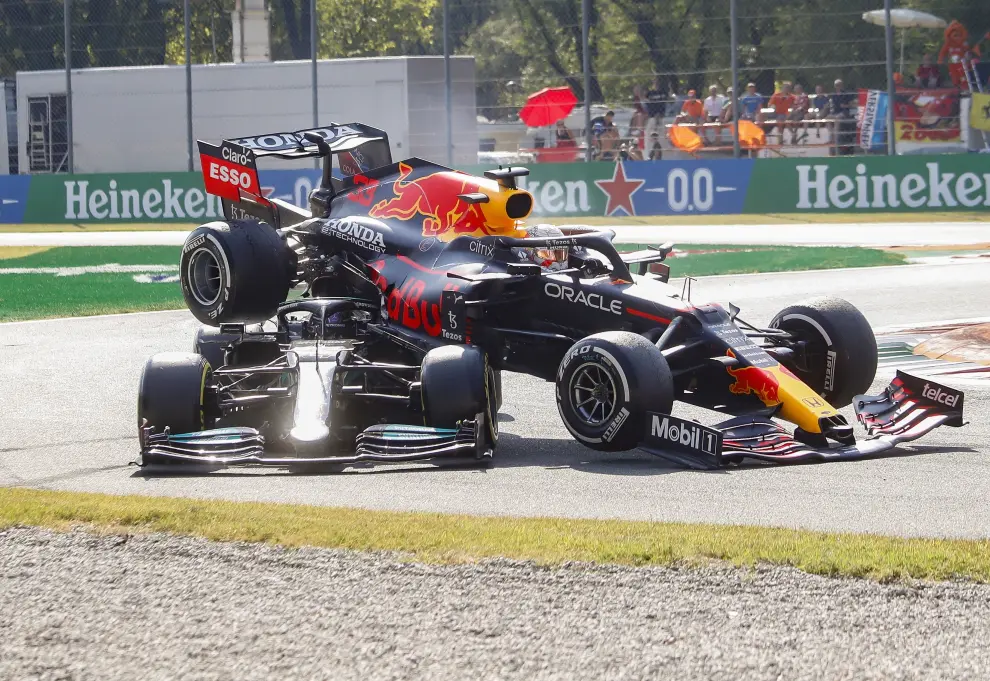 Gran Premio de Italia de Fórmula 1: accidente de Verstappen y Hamilton
