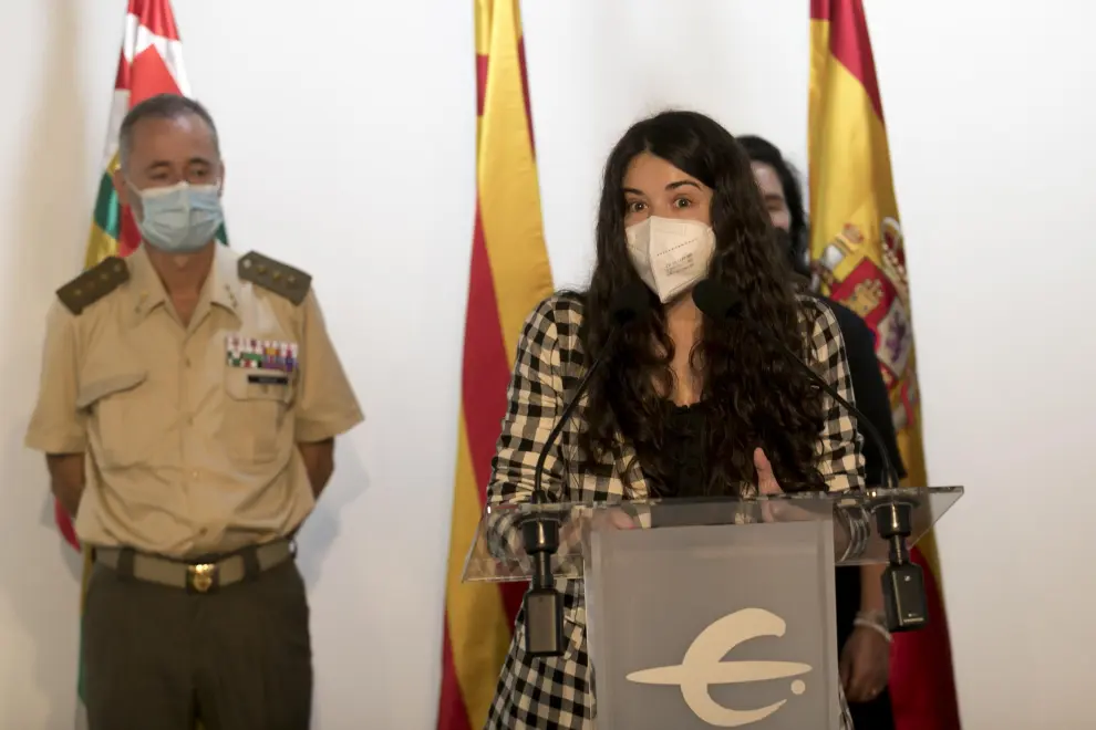 Cristina Pagés, bisnieta del médico oscense, durante su intervención.