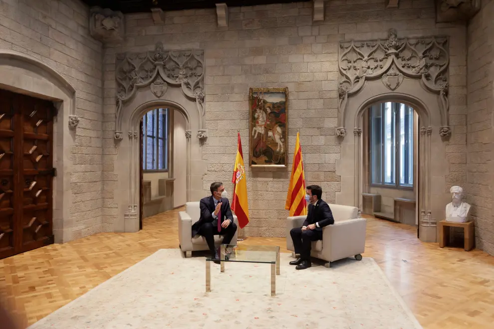 Reunión entre Pedro Sánchez y Pere Aragonès