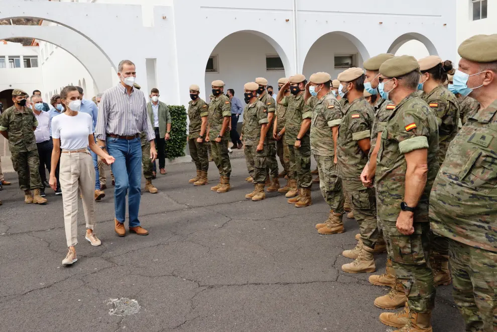 Spain's King Felipe VI visits the Canary Island of La Palma days after the volcanic eruption