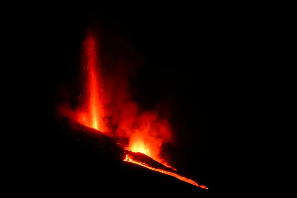 Lava flows following the eruption of a volcano, in Tacande de Arriba