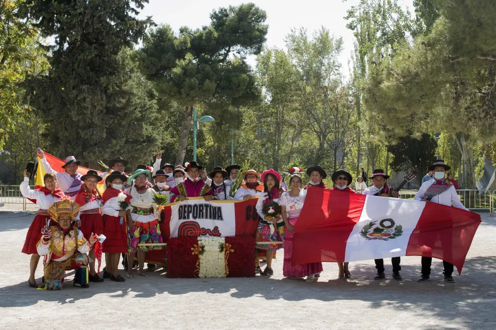 Grupos de la Ofrenda del Pilar 2021. Grupo Peruanos en Aragón