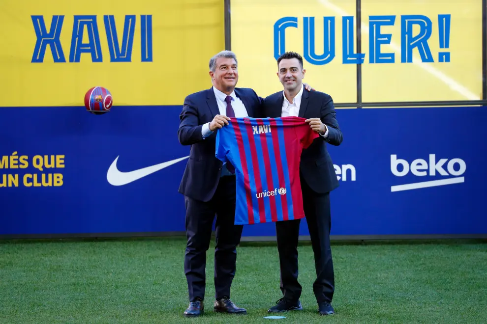 Presentacion de Xavi Hernández como nuevo entrenador del FC Barcelona
