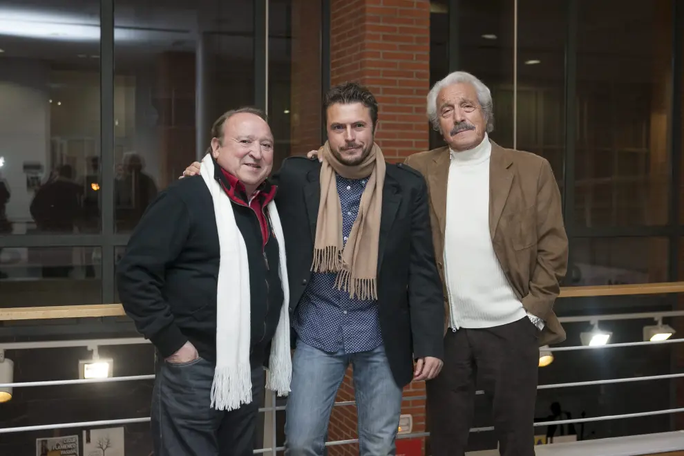 Fernando Esteso, el director Tirso Caballero y Manuel Zarzo, en la presentación de la película 'Blockbuster' en el Festival de Cine de Zaragoza, en 2013.N EL FESTIVAL.