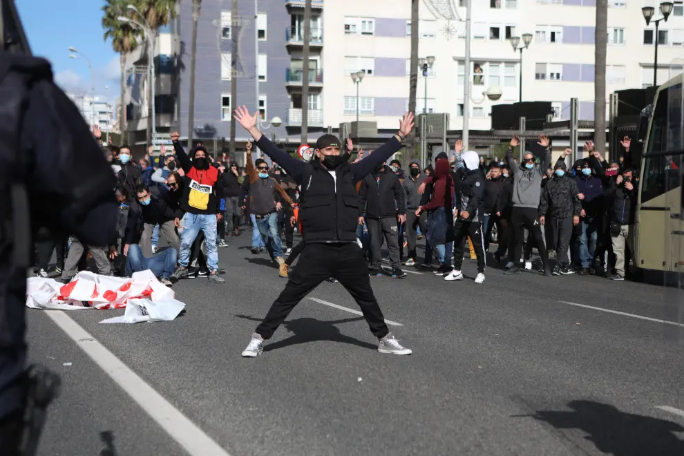 Manifestación en Cádiz en apoyo a la huelga de los trabajadores del metal.