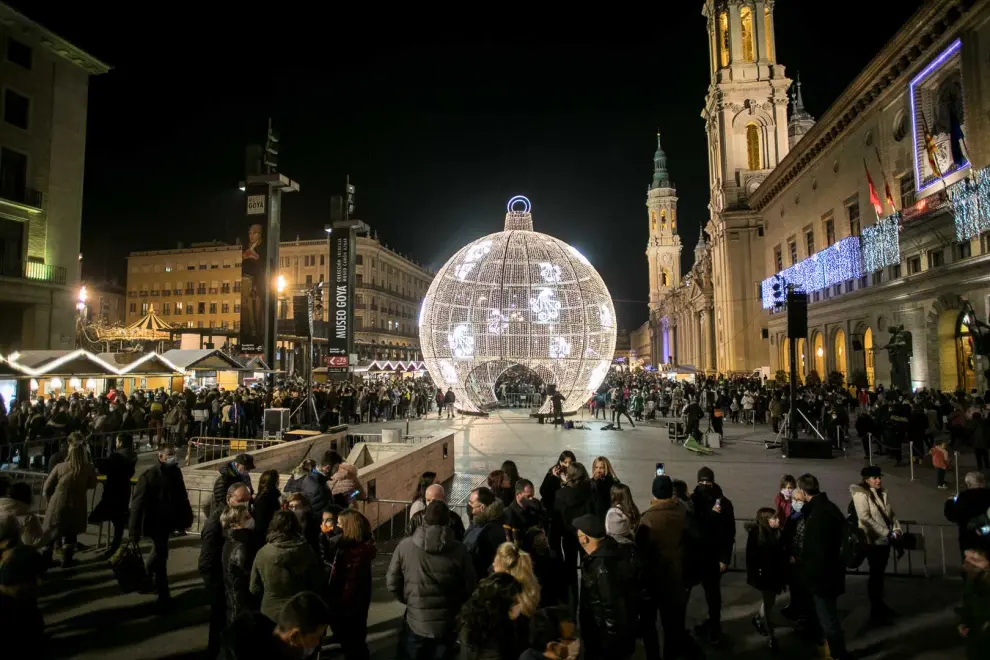 Fotos del encendido de las luces de Navidad de Zaragoza