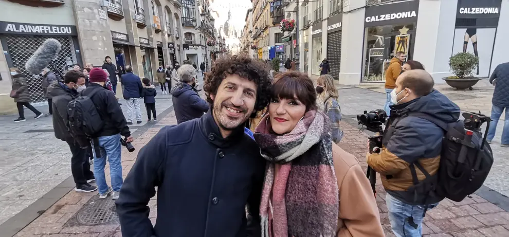 Rozalen y Marwán han grabado parte del documental 'Terapia de parejas' estos días en Zaragoza.