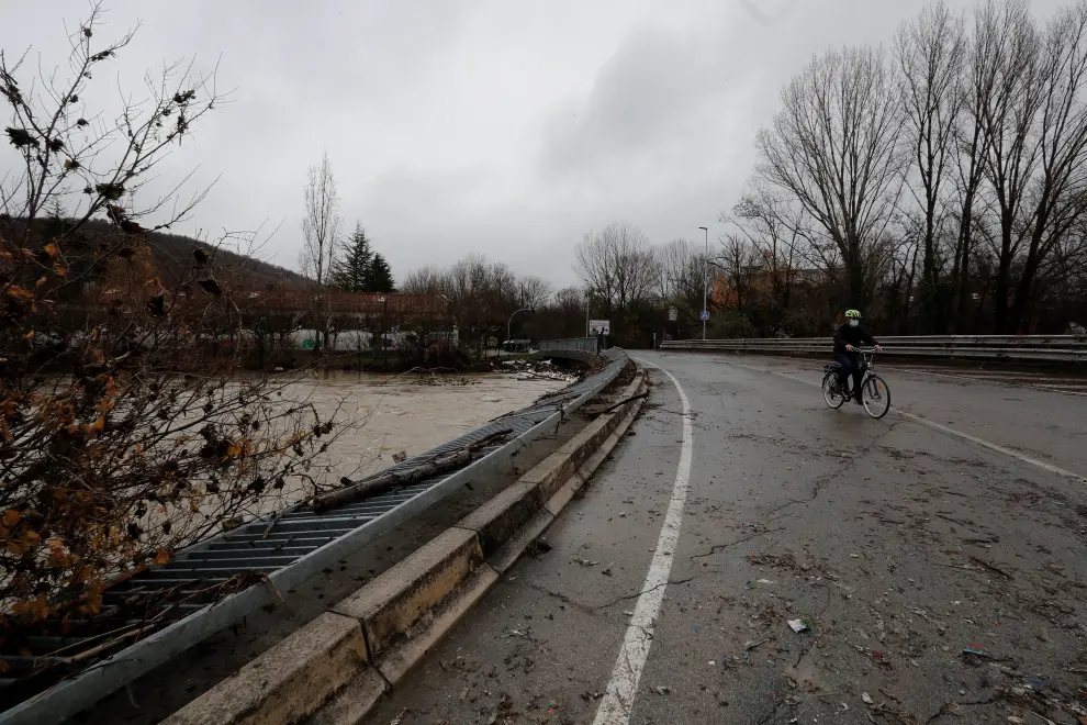 Inundaciones tras el desbordamiento del río Arga