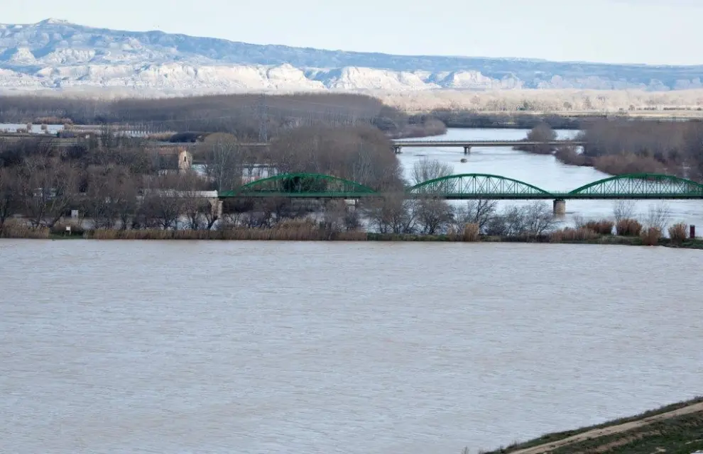 Crecida del río Ebro a su paso por Gallur en 2013