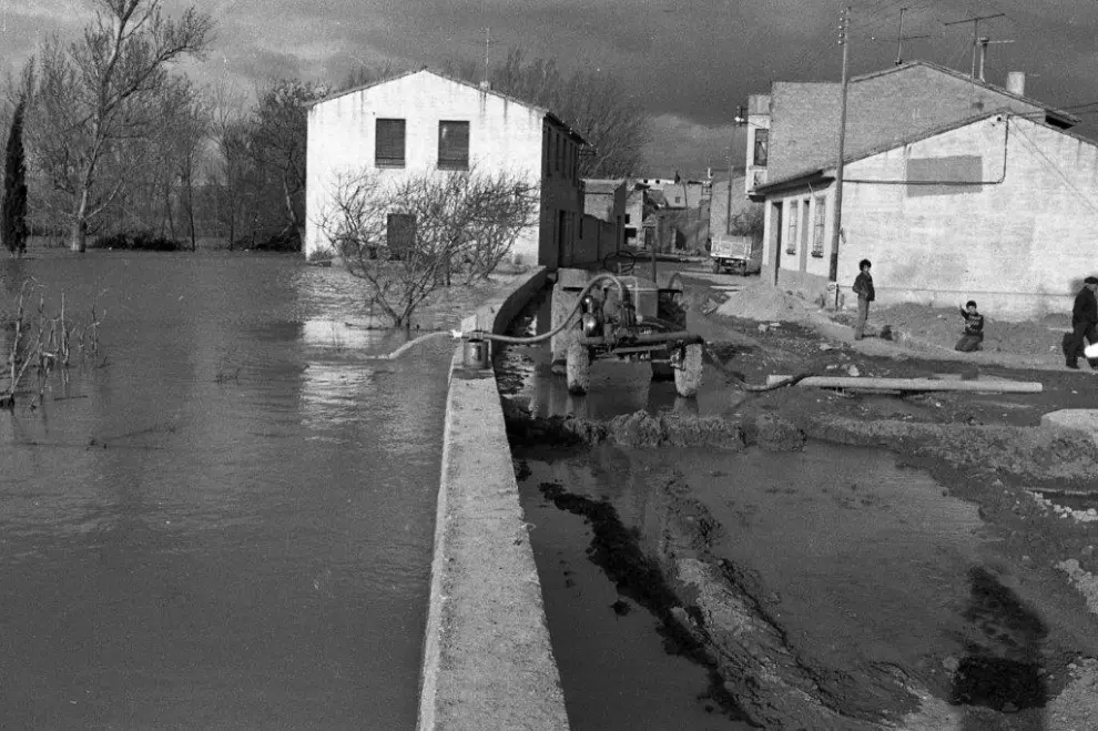 Crecida del río Ebro en Alcalá en 1978.