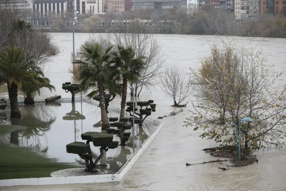 Fotos de la crecida del Ebro en Zaragoza este miércoles, 15 de diciembre