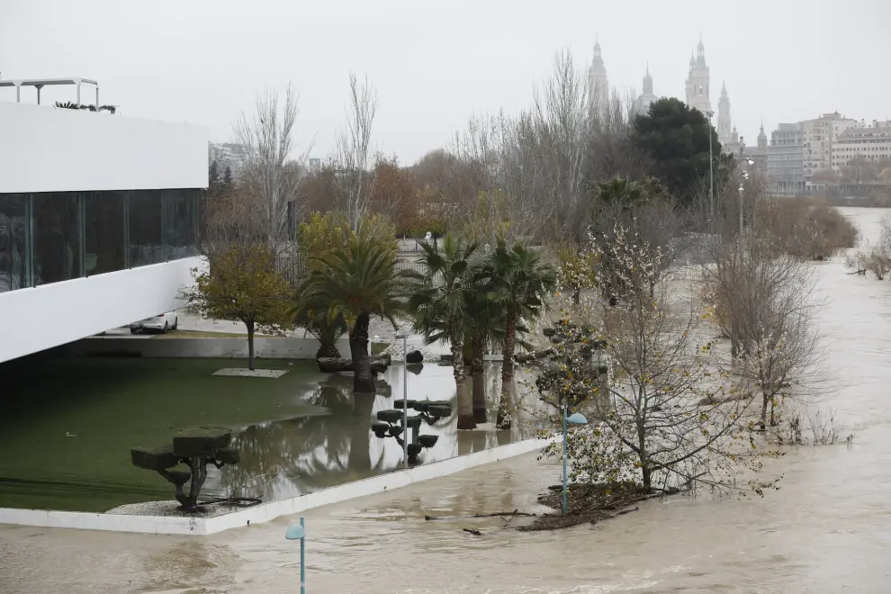 Fotos de la crecida del Ebro en Zaragoza este miércoles, 15 de diciembre