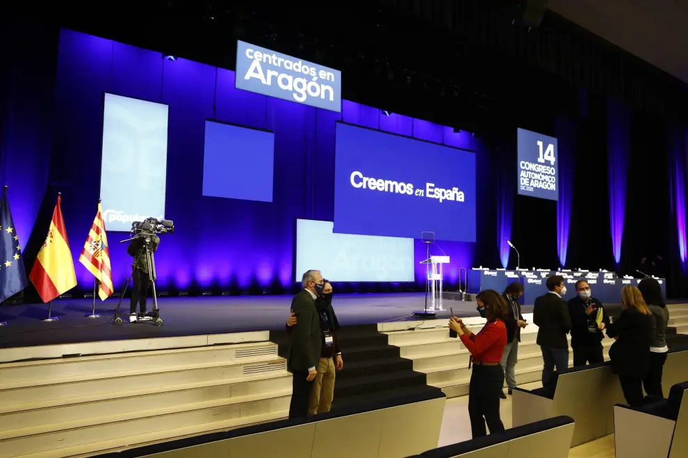 El congreso del PP-Aragón se celebra este domingo en el Palacio de Congresos de Zaragoza.