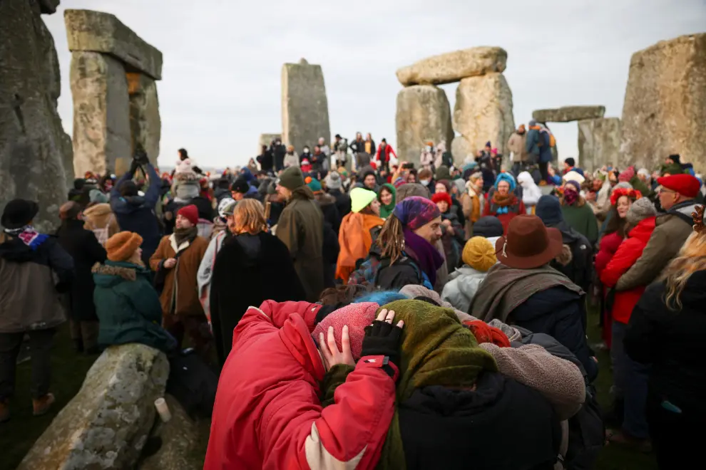 Un momento de la celebración del solsticio en Stonehenge.