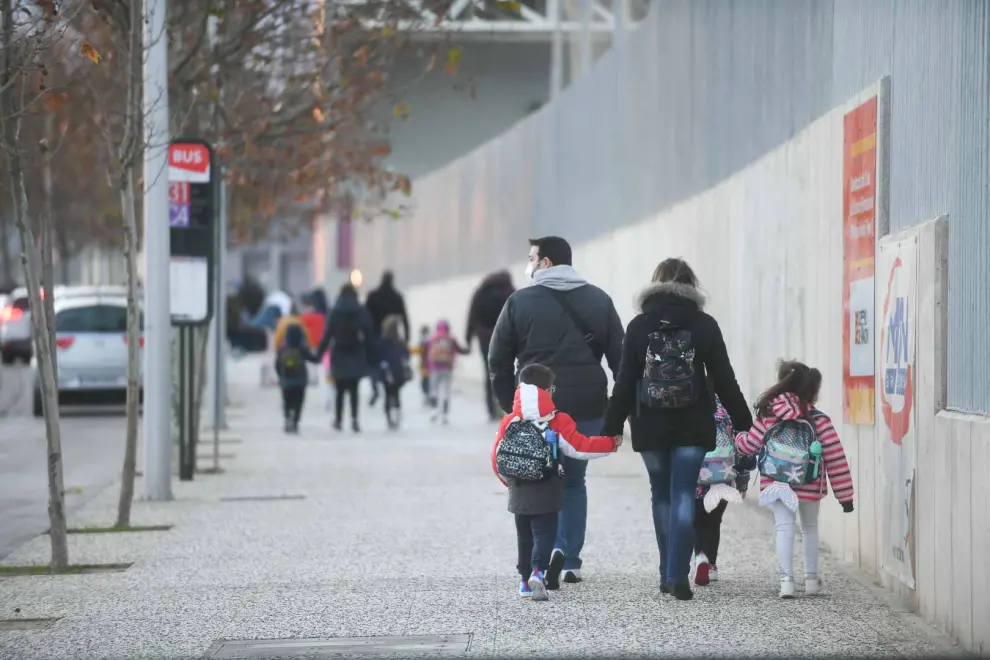 Vuelta al cole  tras las navidades en plena séptima ola de covid-19 en Aragón