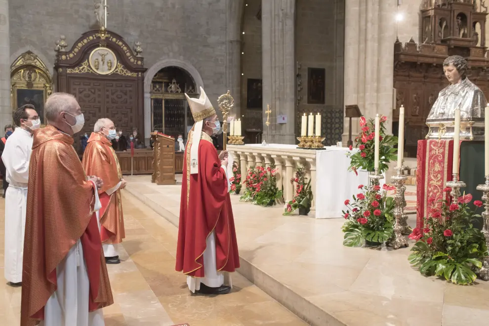 Celebración de la misa de San Vicente en la catedral de Huesca.