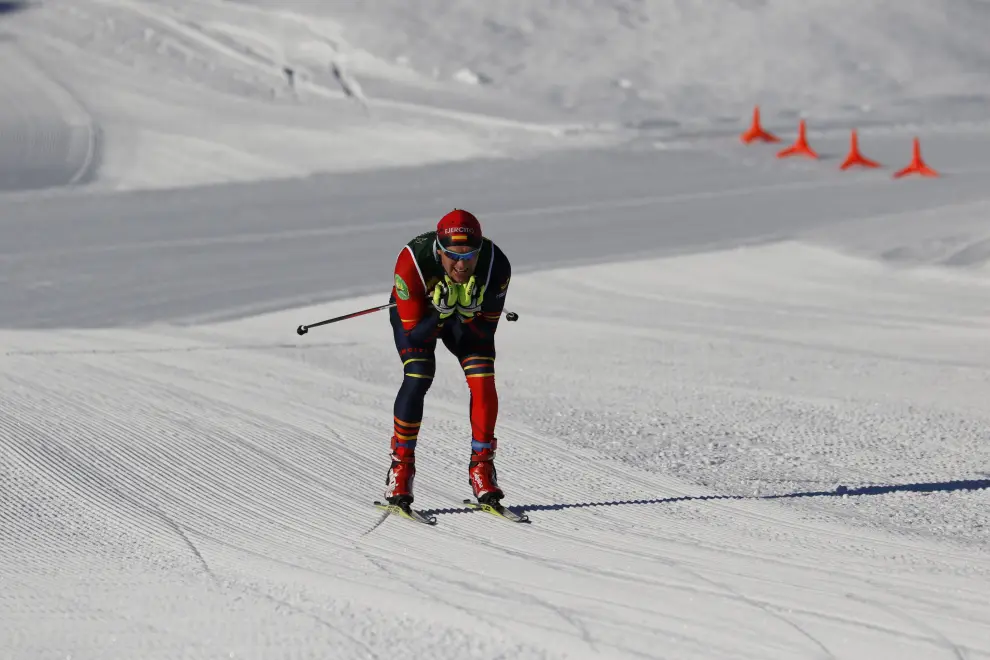 Prueba de fondo en Candanchú que los Campeonatos Nacionales Militares de esquí