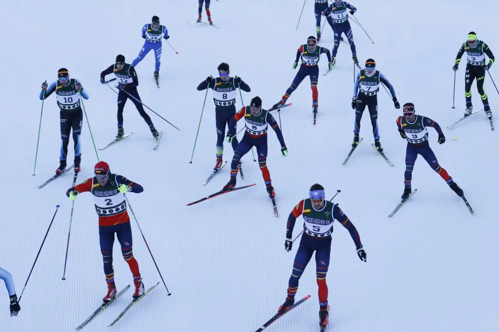Prueba de fondo en Candanchú que los Campeonatos Nacionales Militares de esquí