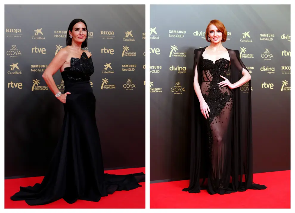 Las actrices Belén López y Cristina Castaño fueron de las primeras en llegar. Ambas, muy elegantes, de negro