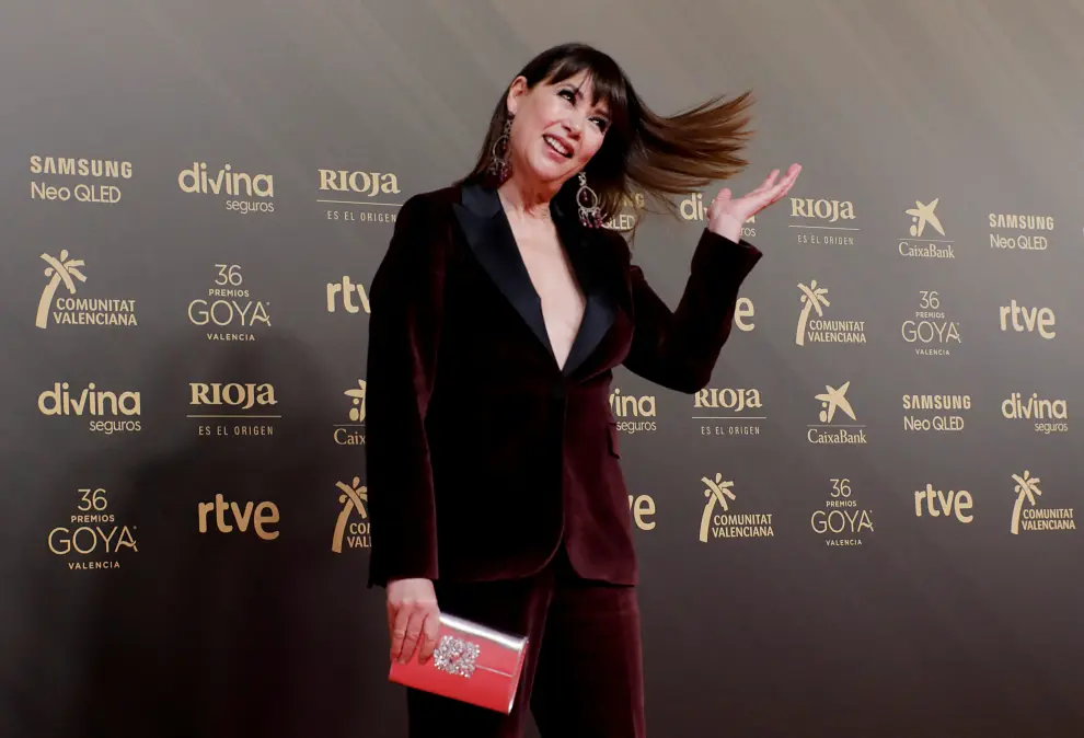 Mabel Lozano en la alfombra roja de los Premios Goya 2022.