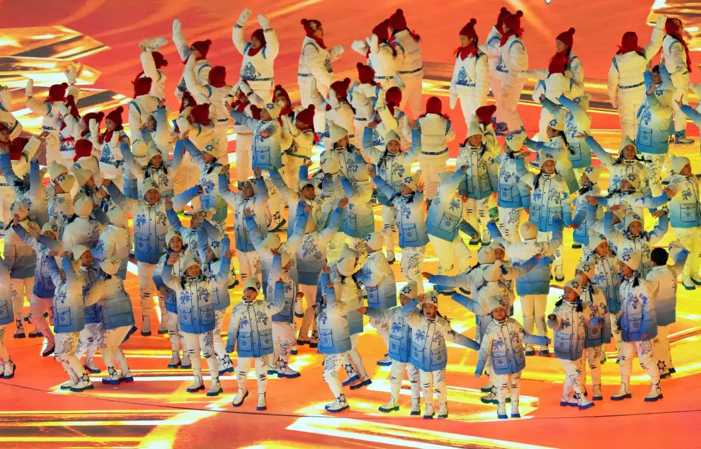 2022 Beijing Olympics - Closing Ceremony - National Stadium, Beijing, China - February 20, 2022. General view as children are seen during the closing ceremony. REUTERS/David W Cerny OLYMPICS-2022-CLOSING/