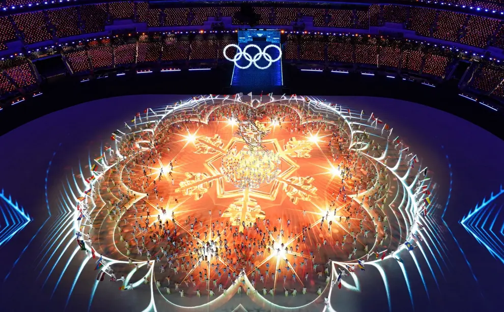 2022 Beijing Olympics - Closing Ceremony - National Stadium, Beijing, China - February 20, 2022. General view of performers during the closing ceremony. REUTERS/Eloisa Lopez OLYMPICS-2022-CLOSING/