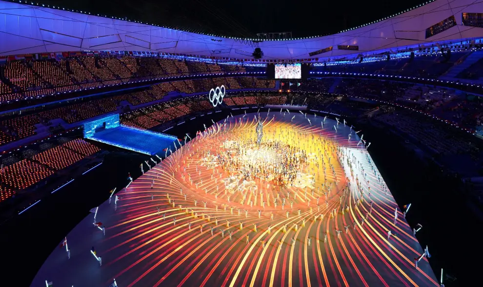 2022 Beijing Olympics - Closing Ceremony - National Stadium, Beijing, China - February 20, 2022. The cauldron is seen during the closing ceremony. REUTERS/Susana Vera OLYMPICS-2022-CLOSING/