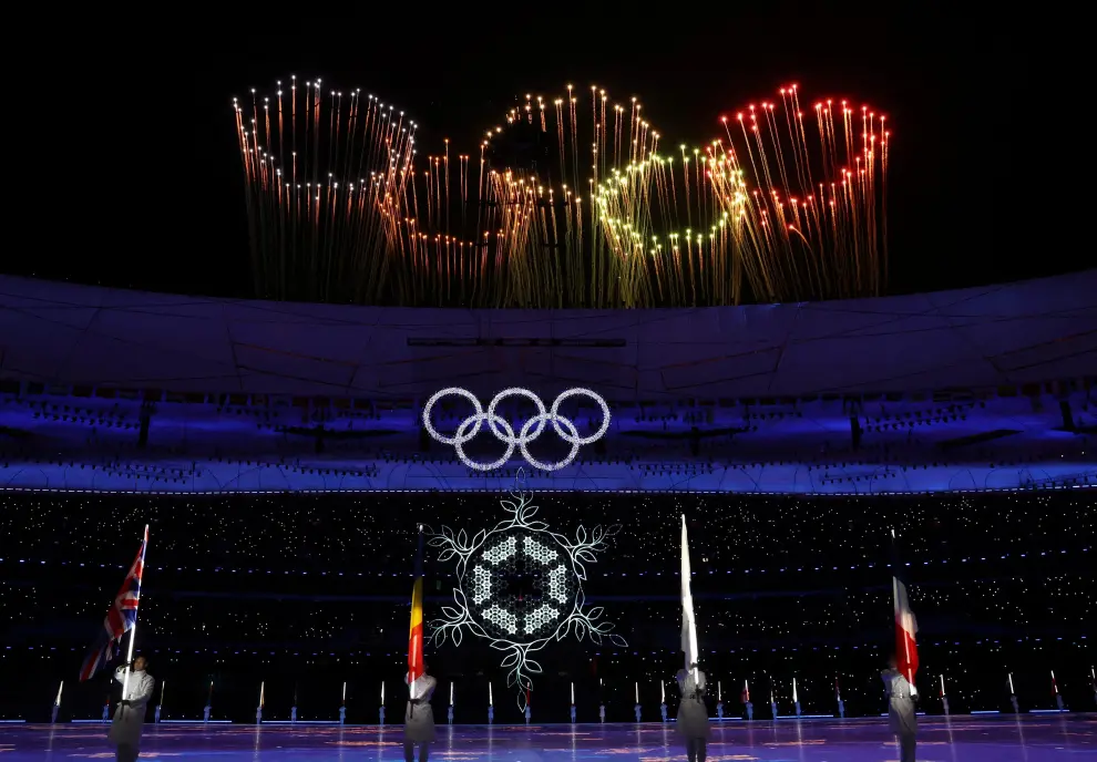 2022 Beijing Olympics - Closing Ceremony - National Stadium, Beijing, China - February 20, 2022. General view of fireworks during the closing ceremony. REUTERS/Eloisa Lopez OLYMPICS-2022-CLOSING/