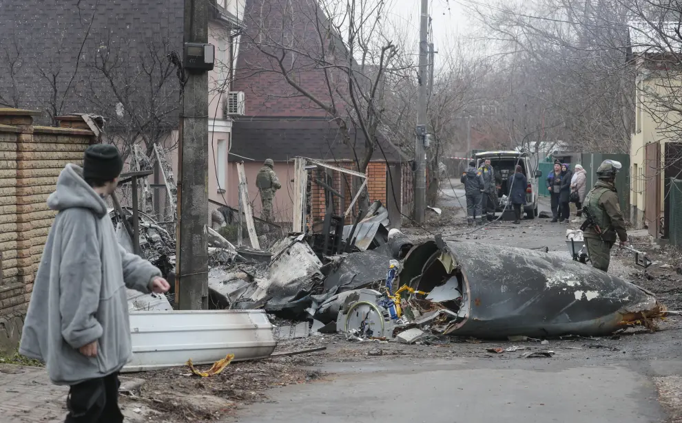 Aftermath of military plane downing in Kiev