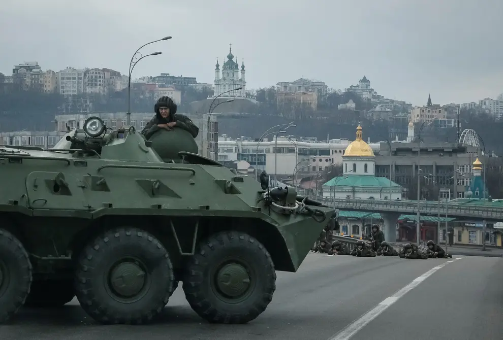 Ejército ucraniano en Kiev.