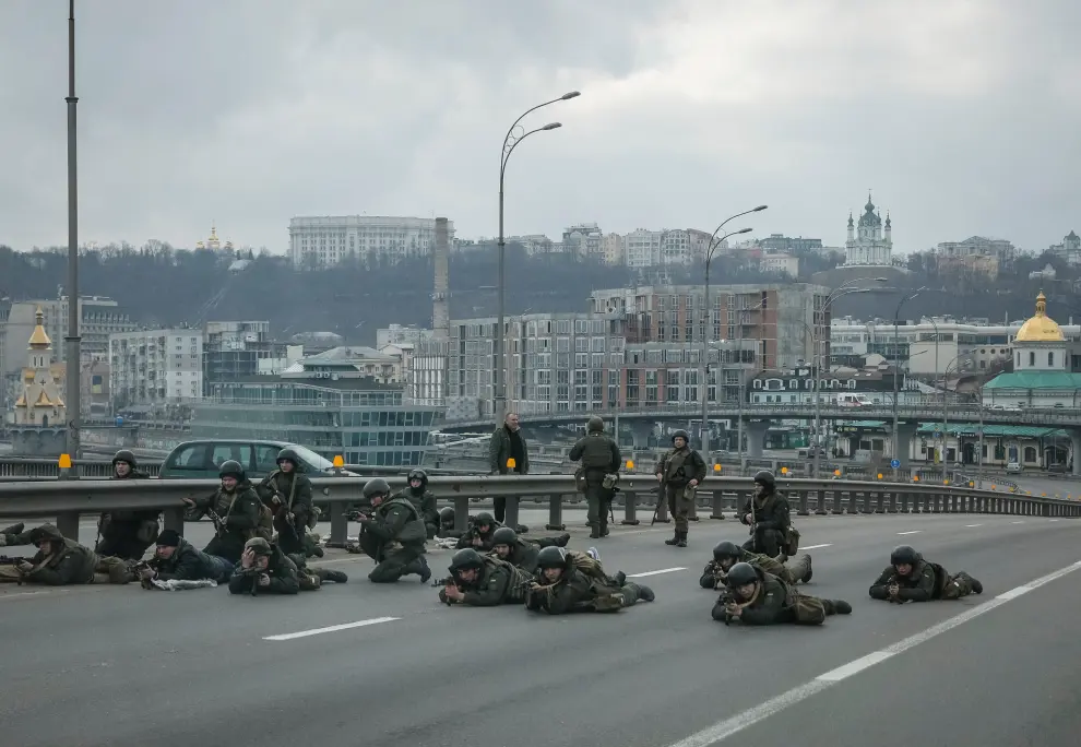 Ejército ucraniano en Kiev.