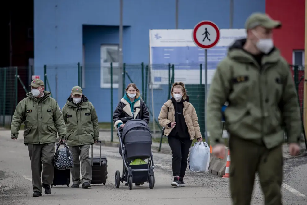 Llegada de ciudadanos ucranianos a Eslovaquia.