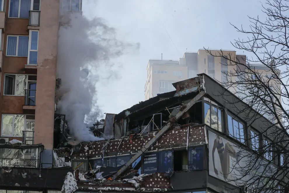 Fotos de la tercera jornada de la guerra Rusia-Ucrania: bombardeos en Kiev UKRAINE RUSSIA CONFLICT