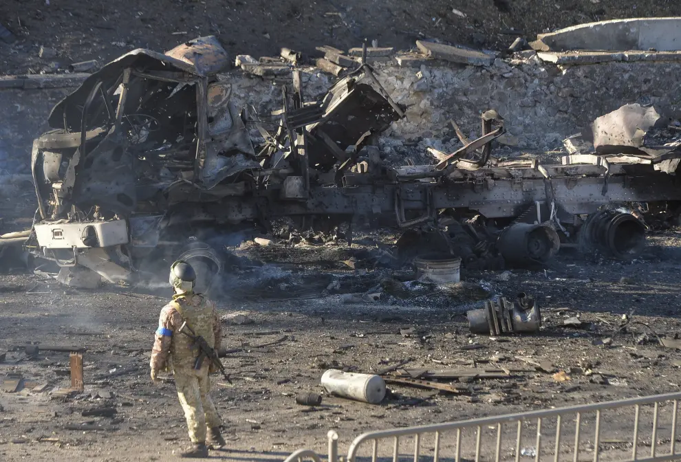 Fotos de la tercera jornada de la guerra Rusia-Ucrania: bombardeos en Kiev