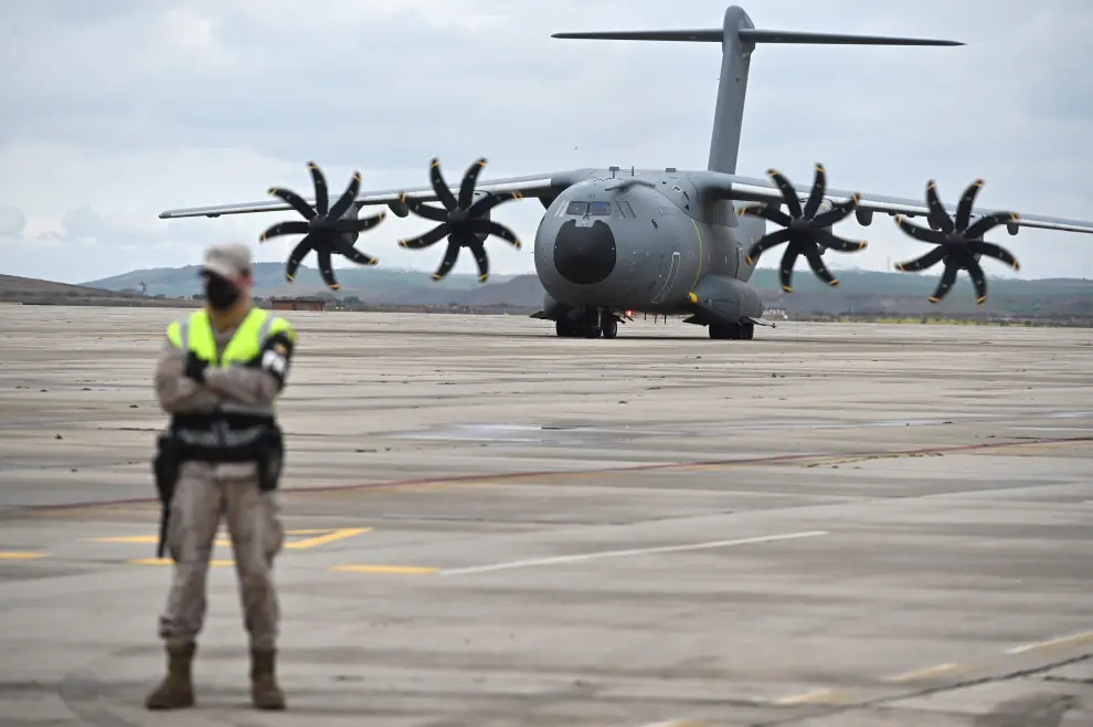 Dos aviones de la Base Aérea de Zaragoza parten con ayuda humanitaria para Ucrania