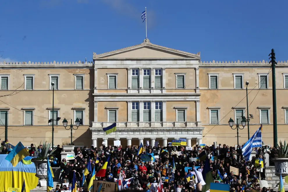 Manifestación en Atenas