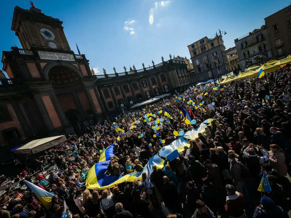 Manifestación en Nápoles