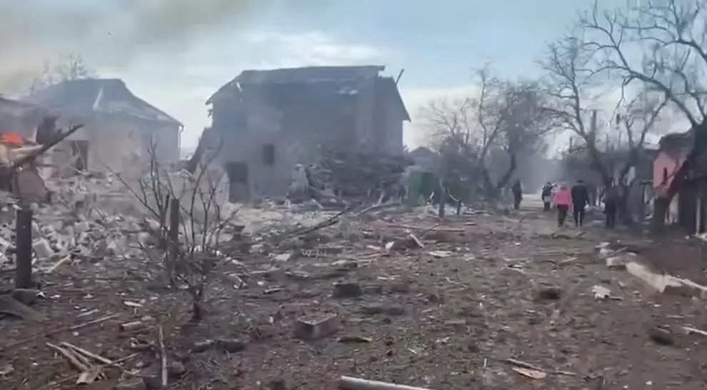 Zona residencial bombardeada en Mariúpol.