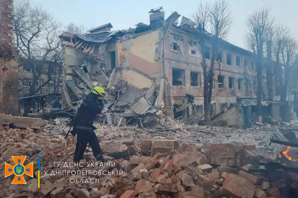 La ciudad de Dnipró tras un ataque aéreo ruso.