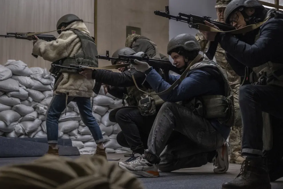 Military training session in Odessa's Polytechnic University